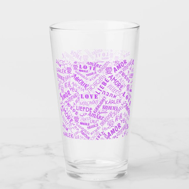 Verre texte amour ou choisir la couleur (Devant)