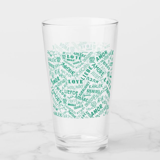 Verre texte d'amour multilingue - Choisir les coul (Devant)