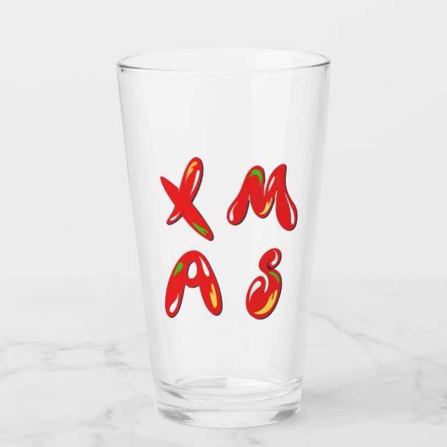 Verre Texte de la bulle de Noël (Devant)