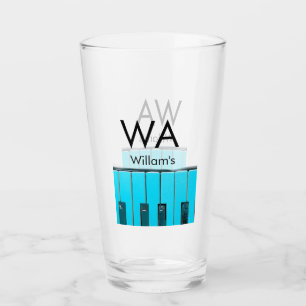 Verre Texte de nom de lettre initiale ajout monogramme p