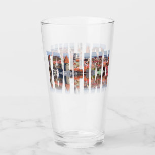 Verre Texte de Tallinn composé de la vieille ville