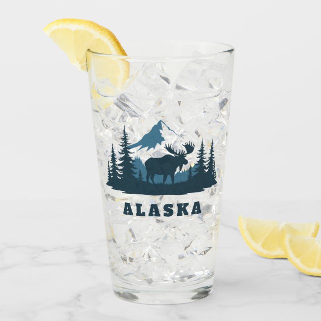 Verre Texte personnalisé ALASKA (Devant glace)