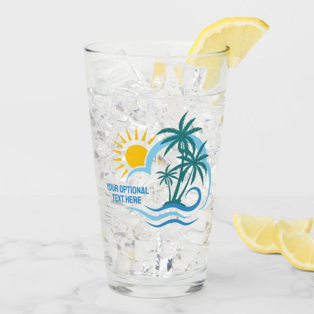 Verre Texte personnalisé Îles tropicales (Dos glace)