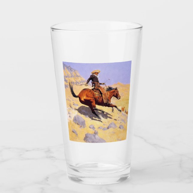 Verre The Cowboy (par Frederic Remington) (Devant)