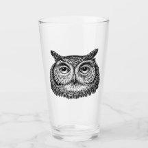 "The Watcher" Simplement Éffrayant B&W Pint Glass