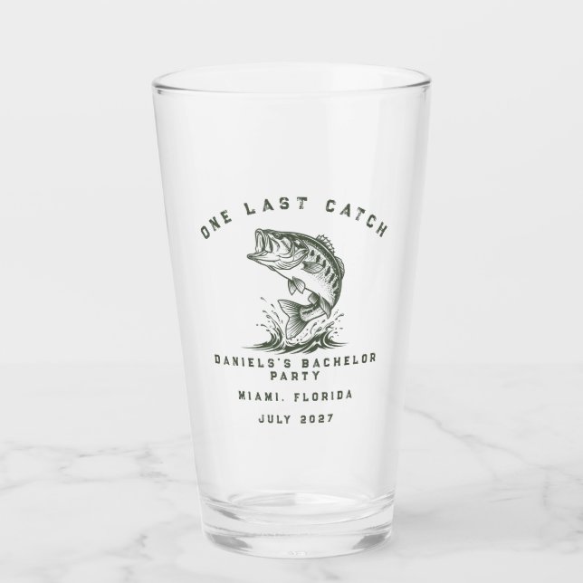 Verre Thème de pêche Fête de bachelor sur mesure (Devant)