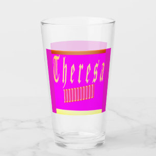 Verre Theresa design choquant rose et or plastique carré