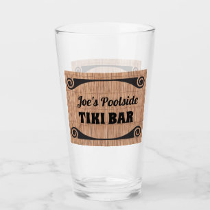 Verre Tiki Bar avec nom Bamboo Reed Arrière - plan