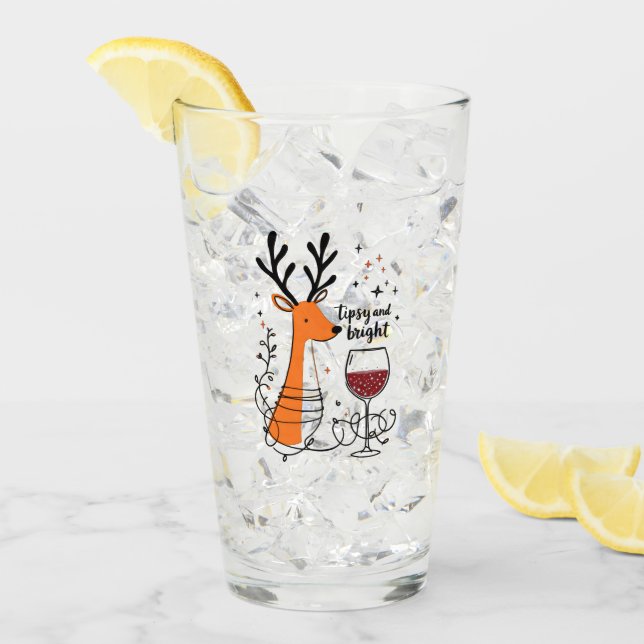 Verre Tipsy and Bright Reindeer  (Devant glace)