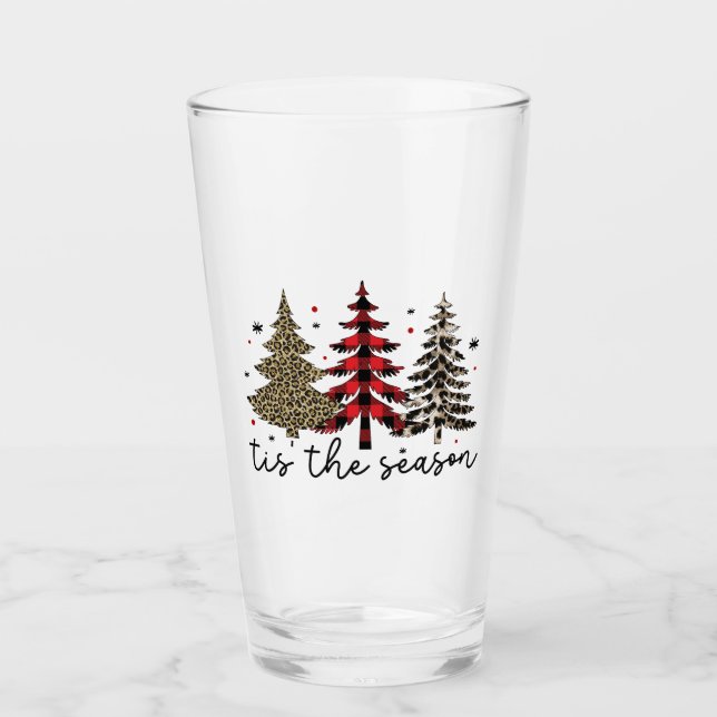 Verre "Tis the Season" Plaid Leopard Christmas Trees (Devant)