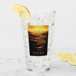 Verre Titan la plus grande lune de la planète Saturne
