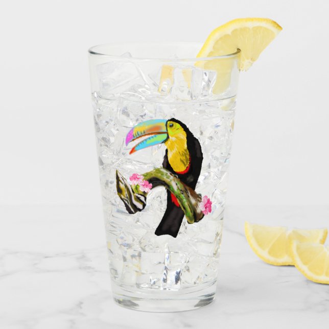 Verre Toco Toucan Bird (Dos glace)