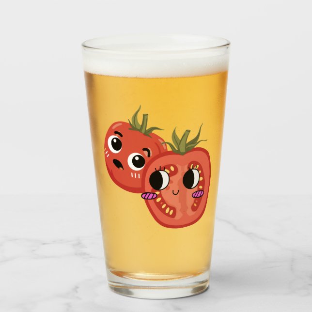 Verre Tomate en admiration  (Devant (rempli))