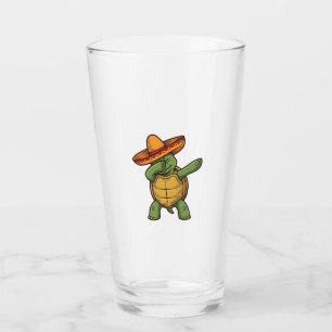 Verre Tortue Dabbing Sombrero Design Vectoriel Vintage_1