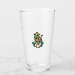 Verre Tortue de baseball Gravure Vintage Design Graphiqu