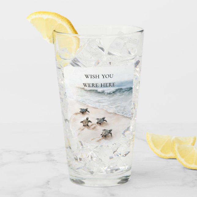 Verre Tortues marines de la côte de l'océan plage (Devant glace)