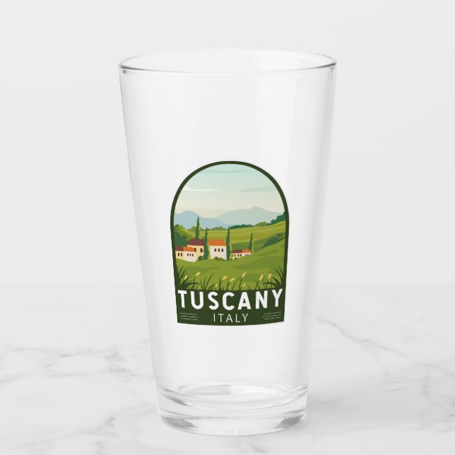 Verre Toscane Italie Travel Art Vintage (Devant)