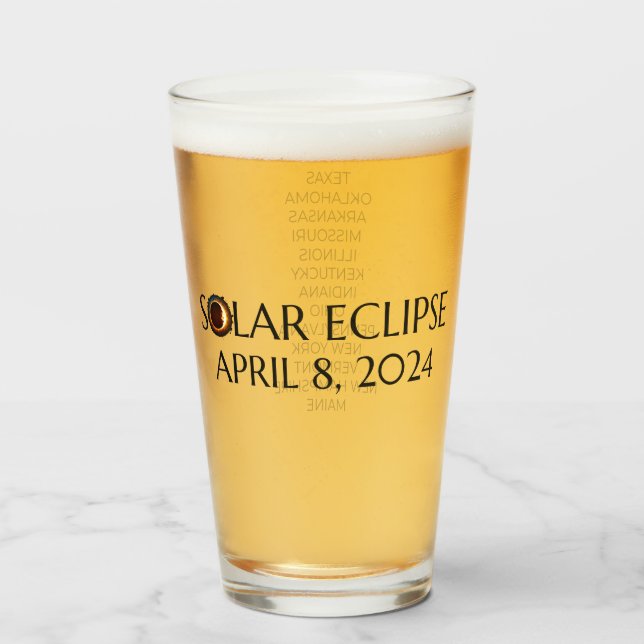 Verre Total Solaire Eclipse USA 8 avril 2024 (Devant (rempli))