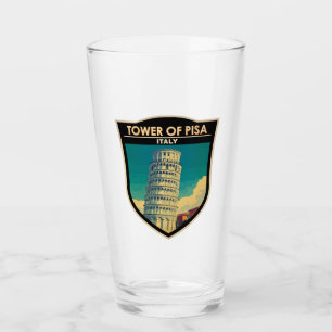Verre Tour de Pise Italie Voyage Art Vintage