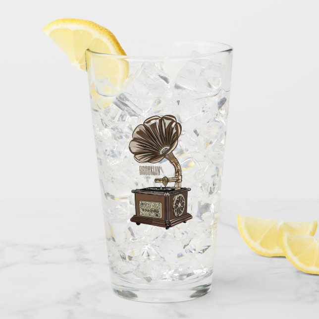 Verre Tourne-disque dessin animé (Devant glace)