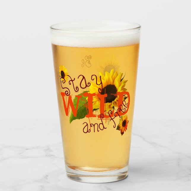 Verre Tournesol Reste Sauvage et Libre  (Devant (rempli))