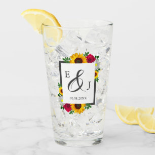 Verre Tournesol Rose Daisy Automne Floral Mariage