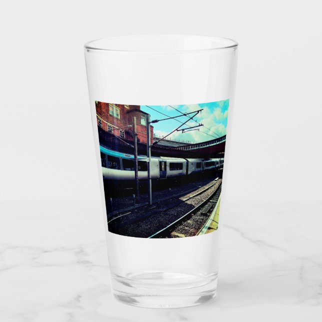 Verre Train bleu et argent (Devant)