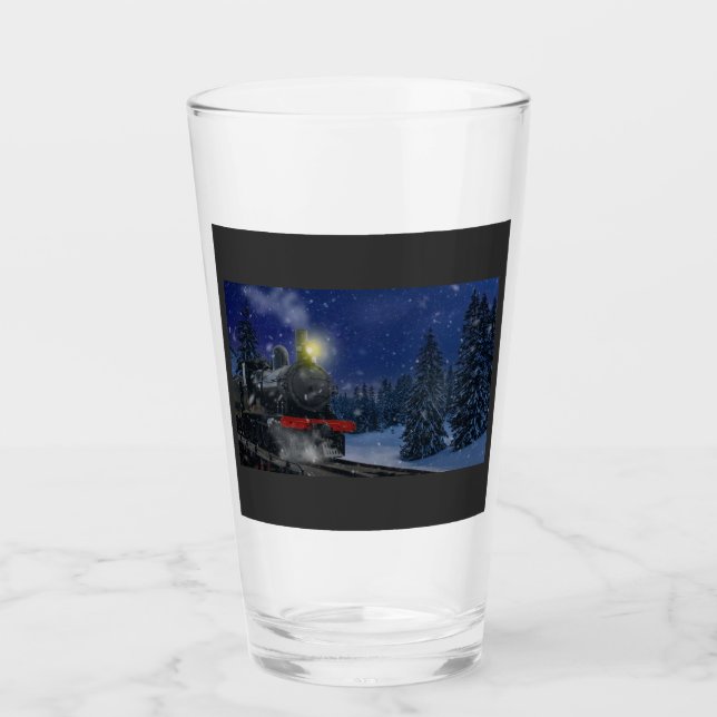 Verre Train de Noël dans la neige (Devant)