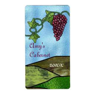 Verre Trait Style Vin Étiquette
