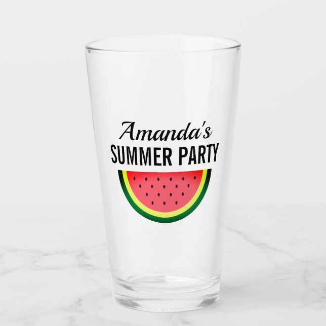 Verre Tranche de pastèque fraîche boisson de fête d'été  (Devant)
