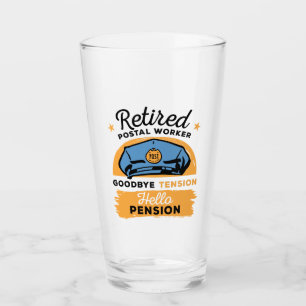 Verre Travailleur Postal Retraite Au Revoir Tension Bonj