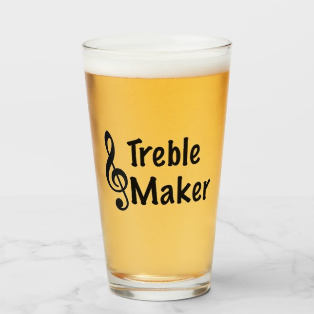 Verre Treble Maker Music Humour Treble Clef (Devant (rempli))