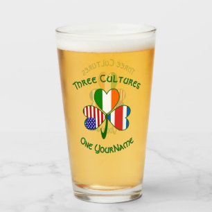 Verre Trèfle irlandais américain costaricien personnalis