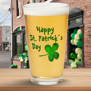 Verre Trèfle vert irlandais Joyeuse St. Patrick
