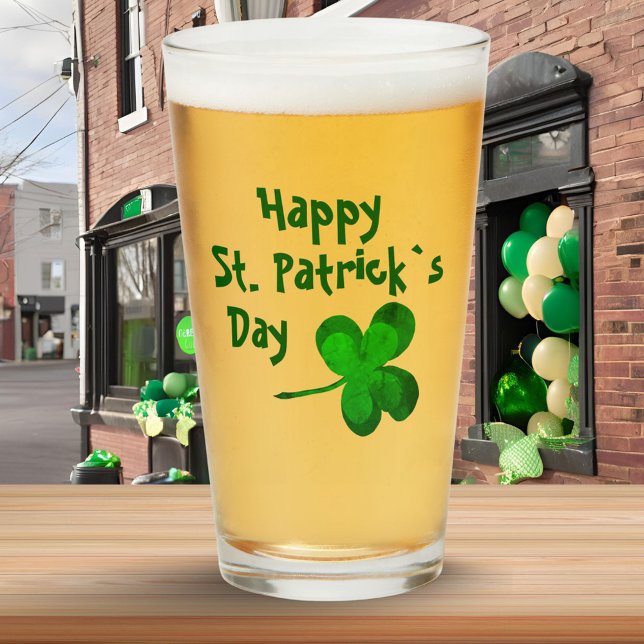 Verre Trèfle vert irlandais Joyeuse St. Patrick (Créateur téléchargé)