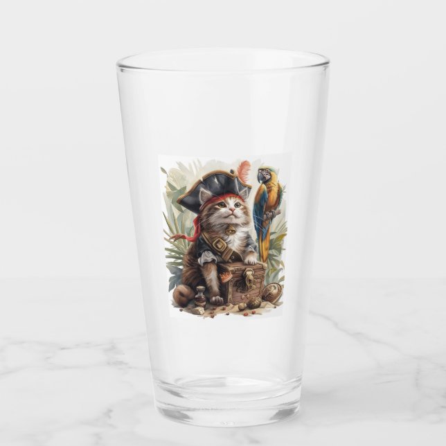 Verre Trésor de Chat Pirate (Devant)
