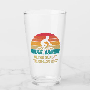 Verre Triathlon personnalisé cyclisme rétro Sunset