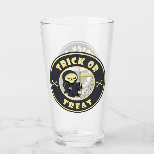 Verre Trick ou traiter Halloween griffeur caractère (Devant)