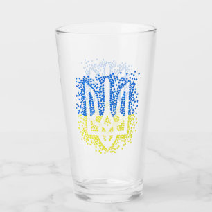Verre Trident de l'emblème ukrainien tryzub dispersant l