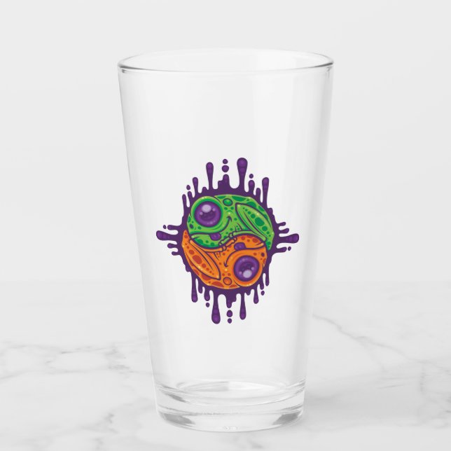 Verre Trippy Drippy Frog Yin Yang (Devant)
