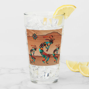 Verre Trois Kokopelli Sud-Ouest Et Sun