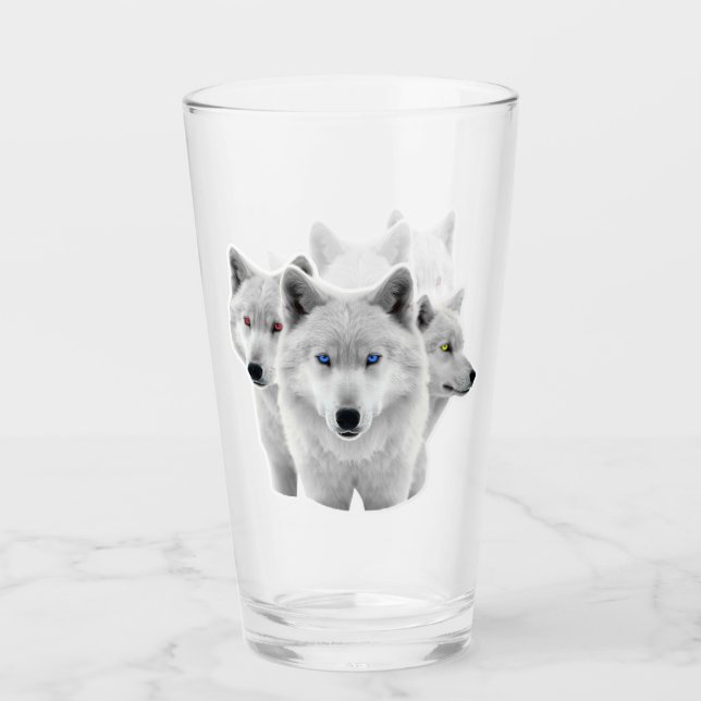 Verre Trois Loups blancs (Devant)