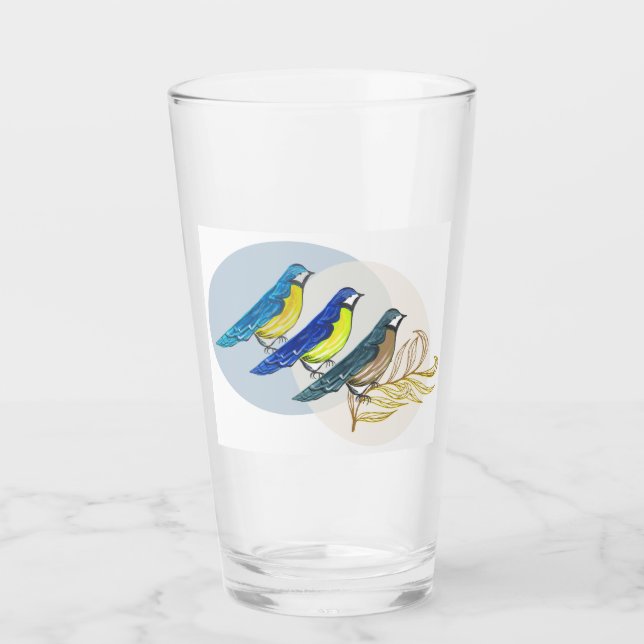 Verre Trois oiseaux (Devant)