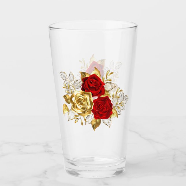 Verre Trois Roses de bijoux (Devant)