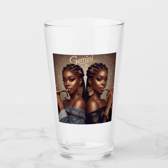 Verre Trompette musicale Gemini Zodiac (Devant)