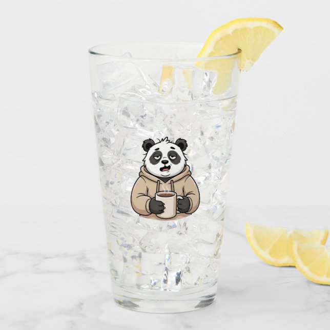 Verre Trop fatigué pour fonctionner Panda Café Dessin an (Dos glace)