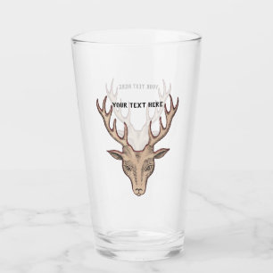 Verre Trophée mâle Brown Tête de cerf Gros Antlers