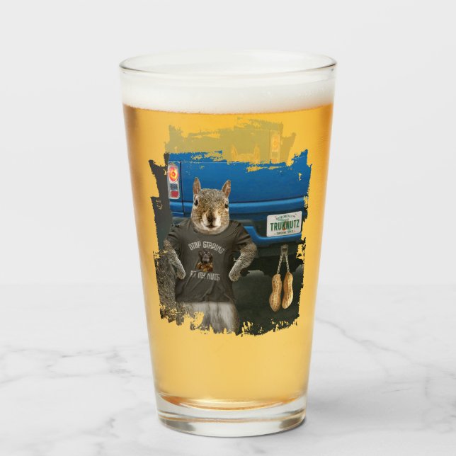 Verre Truk Nutz - drôles de noix de camion écureuil (Devant (rempli))