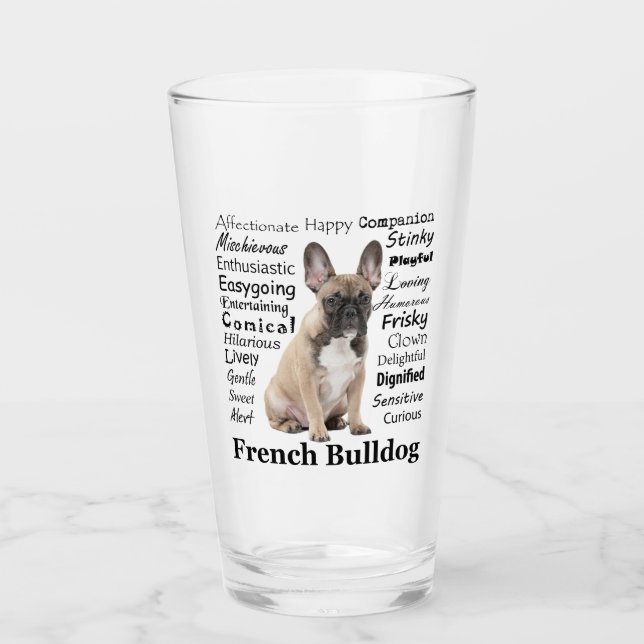 Verre Tumbler Frenchie Traits (Devant)