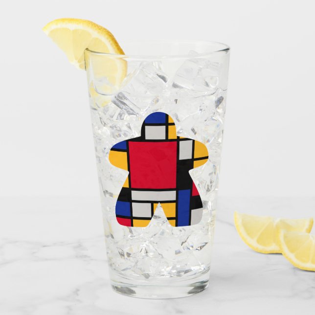 Verre Tumbler Meeple Art Moderne (Devant glace)